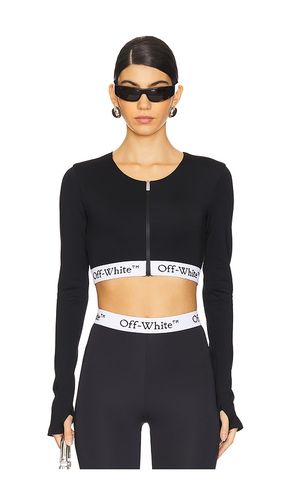 Logoband Zipped Crop Top in . Taglia S, XS - OFF-WHITE - Modalova