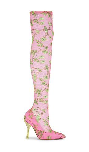 Crystal Printed Mesh Cuissard Boot in Pink. - size 36 (also in 37, 38, 39) - OFF-WHITE - Modalova