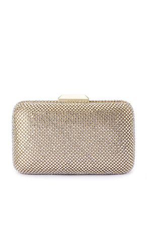 Ronny crystal mesh clutch in color metallic gold size all - olga berg - Modalova