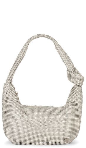 Jessica Soft Crystal Mesh Croissant Bag in Metallic - olga berg - Modalova