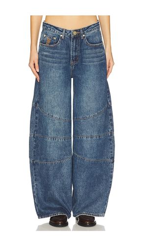 Jeans de mezclilla de cintura media con barril en color azul talla 25 en - Blue. Talla 25 (también en 26, 27 - One Teaspoon - Modalova