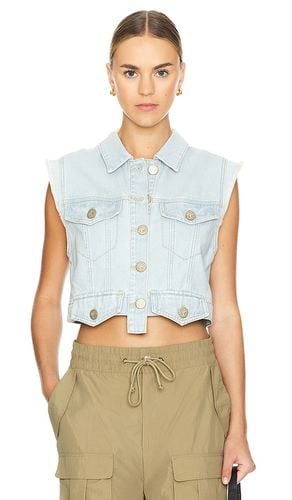 Cropped Denim Trucker Top in Blue. - size L (also in S, XL) - One Teaspoon - Modalova