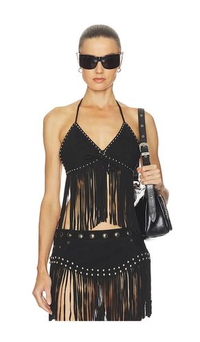 Rebel Rider Fringed Studded Suede Cami Top in . - size S (also in XXS) - One Teaspoon - Modalova