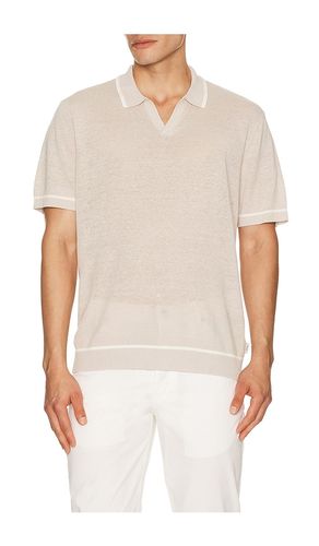 Linen Johnny Collar Polo in Neutral. - size M (also in S, XL/1X) - onia - Modalova