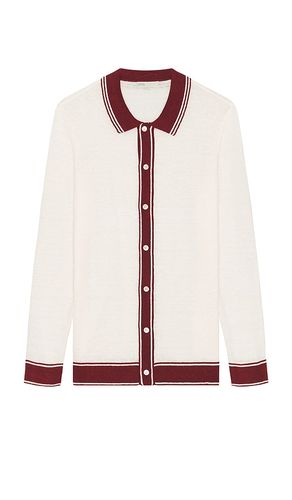 Cotton Linen Long Sleeve Sweater Polo in Nude. - size L (also in XL/1X) - onia - Modalova