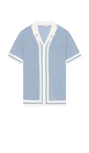 Linen Knit Camp Shirt in Blue. - size L (also in M, S) - onia - Modalova
