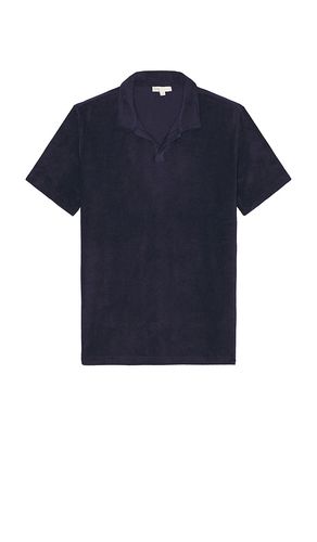 Towel Terry Johnny Collar Polo in Navy. - size L (also in M, S, XL/1X) - onia - Modalova