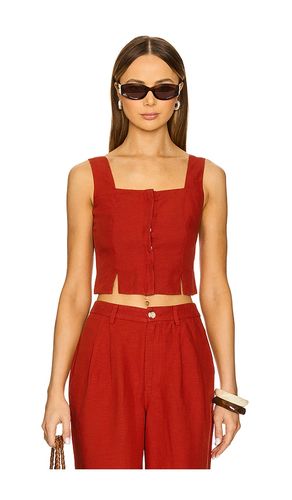 Air Linen Square Neck Top in Red. - size 0 (also in 10, 12, 2, 4, 6, 8) - onia - Modalova