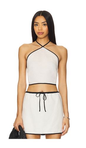 Air Linen Cropped Halter Top in Ivory. - size L (also in M, S, XL) - onia - Modalova