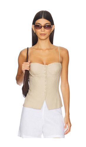 Air Linen Underwire Corset Top in Tan. - size 0 (also in 10, 12, 2, 4, 6, 8) - onia - Modalova