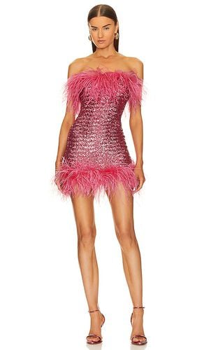 Paillettes Plumage Mini Dress in Fuchsia. - size L (also in S) - Oseree - Modalova