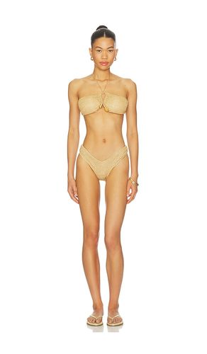 Lumiere Stones Bandeau Bikini Set in Metallic . - size L (also in M) - Oseree - Modalova