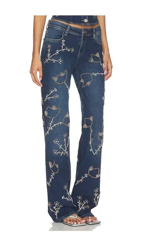 Nova Embellished Denim Jean in Blue. - size L (also in S) - OW Collection - Modalova