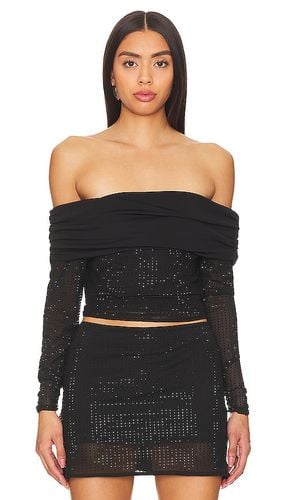 Off Shoulder Rhinestone Blouse in Black. - size M (also in S, XS) - OW Collection - Modalova