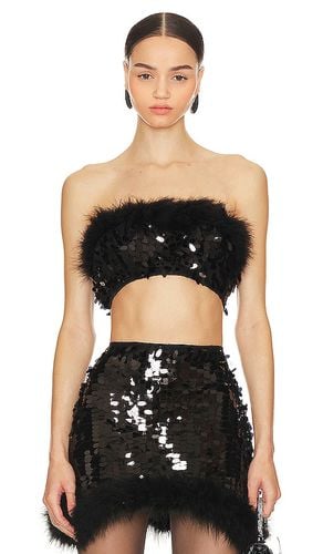 Virgo sequin feather top en color negro talla M en - Black. Talla M (también en XS) - OW Collection - Modalova