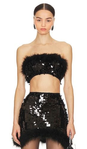 Virgo Sequin Feather Top in Black. - size M (also in XS) - OW Collection - Modalova