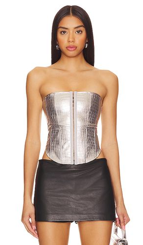 Orion Crocodile Corset in Metallic Silver. - size L (also in M, S, XL, XS) - OW Collection - Modalova