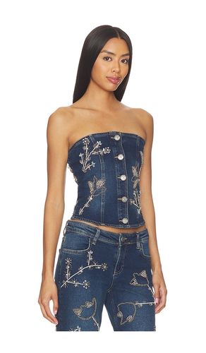 Nova Embellished Denim Top in Blue. - size S (also in XS) - OW Collection - Modalova