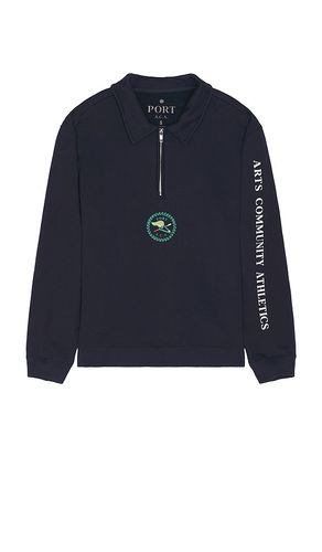 Cadet Quarter Zip Sweatshirt in Blue. - size L (also in M, S) - PORT A.C.A - Modalova