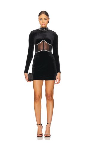 Hand-Beaded Velvet Bustier Mini Dress in . Taglia 2, 4, 6 - PatBO - Modalova