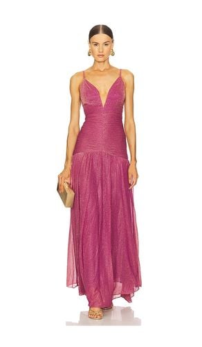 Metallic Plunge Long Dress in Purple. - size 2 (also in 4, 6) - PatBO - Modalova