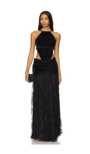 High Neck Velvet And Lace Gown in . - size 2 (also in 4) - PatBO - Modalova