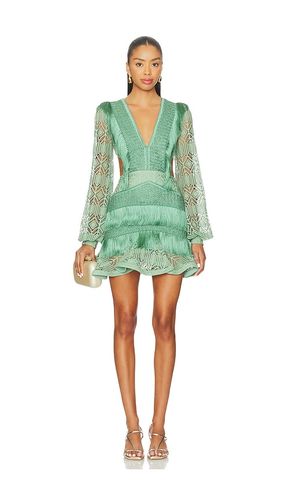 Samba Fringe Long Sleeve Mini Dress in Green. - size 4 (also in 6, 8) - PatBO - Modalova