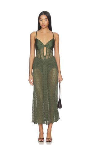 Sirena Mesh Maxi Dress in Olive. - size M (also in S) - PatBO - Modalova