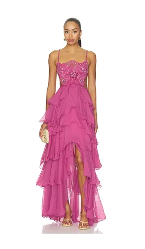Chiffon Carmen Lotus Maxi Dress in . - size 0 (also in 10, 2, 4, 8) - PatBO - Modalova