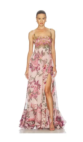 Boho Printed Flowing Slip Gown in . - size 0 (also in 2, 4, 6, 8) - PatBO - Modalova