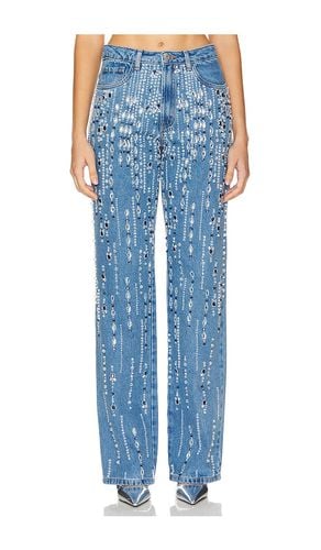 Hand-Beaded Straight Leg Jeans in Blue. - size 0 (also in 6) - PatBO - Modalova