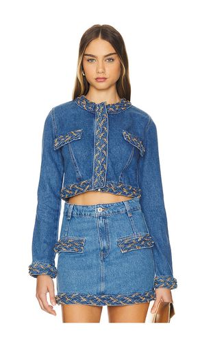 Braided Cropped Jacket in Blue. - size 0 (also in 10, 2, 4, 6, 8) - PatBO - Modalova