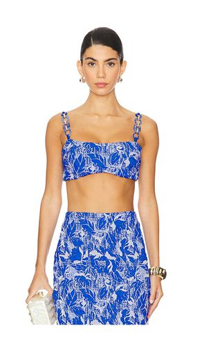 Stretch Jacquard Cropped Top in Blue. - size L (also in S, XL, XS) - PatBO - Modalova