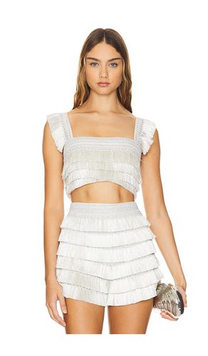 Metallic Fringe Cropped Top in Metallic . - size 0 (also in 10, 2, 4, 6, 8) - PatBO - Modalova