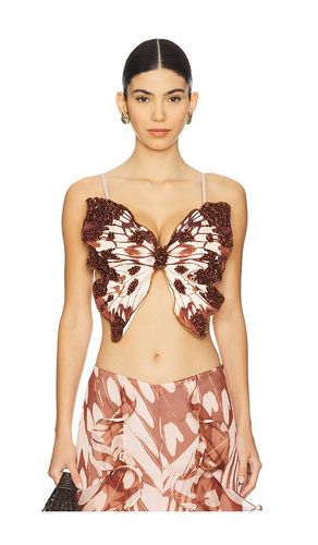 Butterfly Printed Top in Brown. - size M (also in S, XL) - PatBO - Modalova