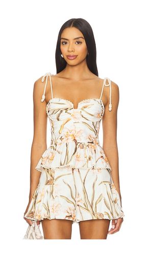 Botanic Retro Peplum Top in White. - size 2 (also in 4) - PatBO - Modalova
