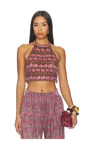 Rose Mirage Beaded Halterneck Top in . Taglia 0. Also in 2, 6, 8, 10, 12 - PatBO - Modalova