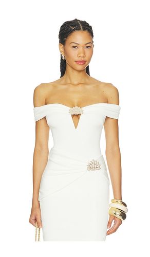 Cora Knit Off Shoulder Bodysuit in White. - size L (also in M, S, XL, XS) - PatBO - Modalova