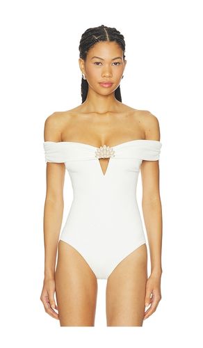 Cora Knit Off Shoulder Bodysuit in White. - size L (also in M, S, XL, XS) - PatBO - Modalova
