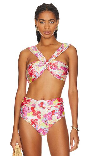 Hydrangea Off-The-Shoulder Bikini Top in Pink. - size M (also in S) - PatBO - Modalova