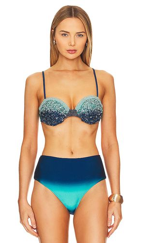 X Alessandra Ambrioso Hand-beaded Ombre Bikini Top in Blue. - size M (also in S, XS) - PatBO - Modalova