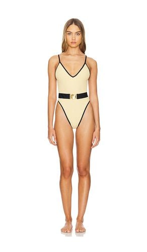 Metallic Jacquard One Piece Swimsuit in Tan. - size L (also in M, S) - PatBO - Modalova