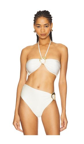 Jersey Sands Metallic Stone Bikini Top in White. - size L (also in M, XL) - PatBO - Modalova
