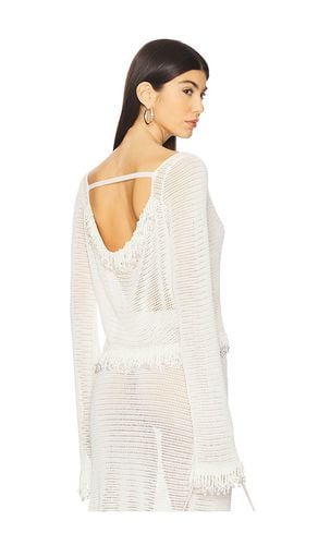 Fringe Long Sleeve Top in White. - size L (also in M, S, XS) - Paris Georgia - Modalova