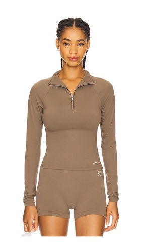 Routine Quarter Zip Long Sleeve Top in Taupe. - size L (also in M, S, XS) - P.E Nation - Modalova