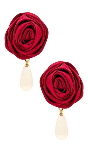 Rosette Pearl Drop Earrings in - petit moments - Modalova