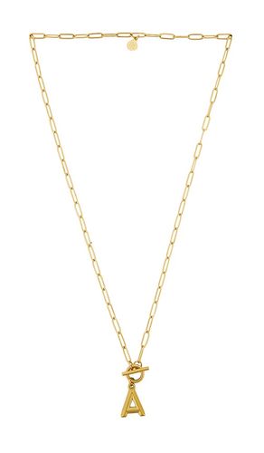 Paperclip Initial Necklace in Metallic . - size A (also in B, D, E, F, G, H, I, J, K, L, M, N, R, S, T, V) - petit moments - Modalova