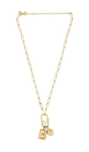 Carabiner Initial Charm Necklace in . Taglia B, C, F, H, I, K, L, M, N, P, R, S, T - petit moments - Modalova