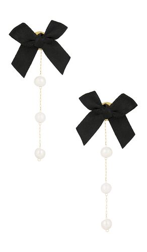 Smith Bow Earrings in Metallic Gold - petit moments - Modalova