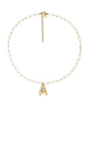 Dainty ren bubble initial necklace in color ivory size I (also in O) - petit moments - Modalova